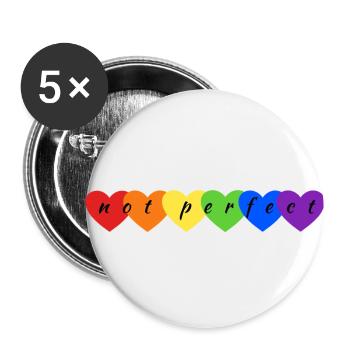 Not perfect - Buttons klein 25 mm (5er Pack) - Weiß - Vorne