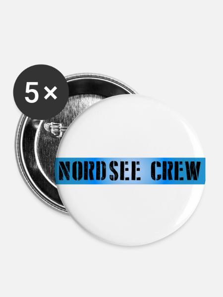 Nordsee Crew - Buttons klein 25 mm (5er Pack) - Weiß