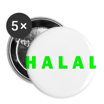 Halal - Buttons klein 25 mm (5er Pack) - Weiß - Vorne