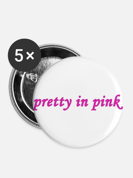 Hübsch in Pink - Buttons klein 25 mm (5er Pack) - Weiß