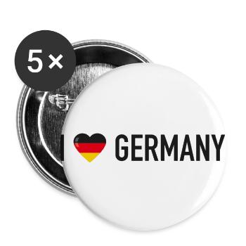 I Love Germany - Buttons small 1''/25 mm (5-pack) - white - Front