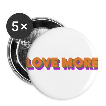 Love more - Lot de 5 petits badges (25 mm) - blanc - Devant