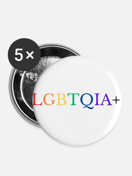 LGBTQIA+ - Buttons klein 25 mm (5er Pack) - Weiß