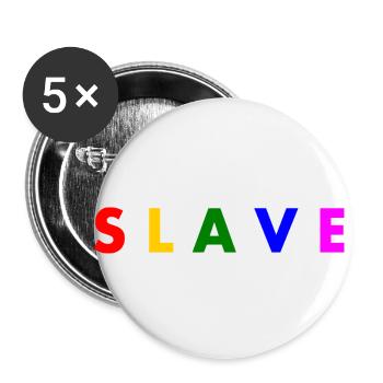 Slave - Buttons klein 25 mm (5er Pack) - Weiß - Vorne