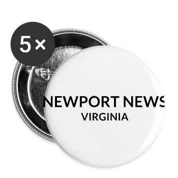 Newport News, Virginia, USA - Buttons small 1''/25 mm (5-pack) - white - Front