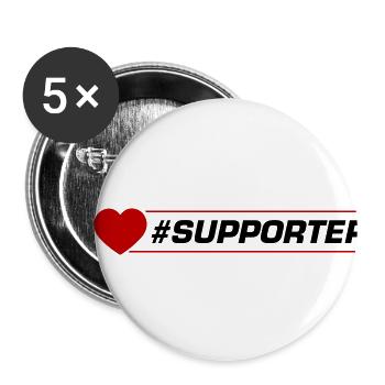 Supporter Herz - Buttons klein 25 mm (5er Pack) - Weiß - Vorne