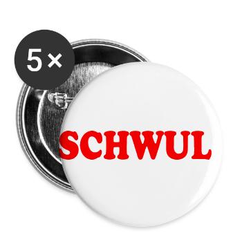 Gay - Lot de 5 petits badges (25 mm) - blanc - Devant
