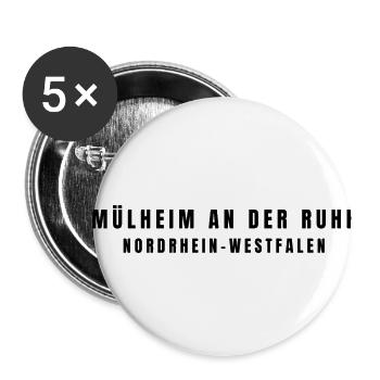 Mülheim an der Ruhr Nordrhein-Westfalen - Buttons klein 25 mm (5er Pack) - Weiß - Vorne