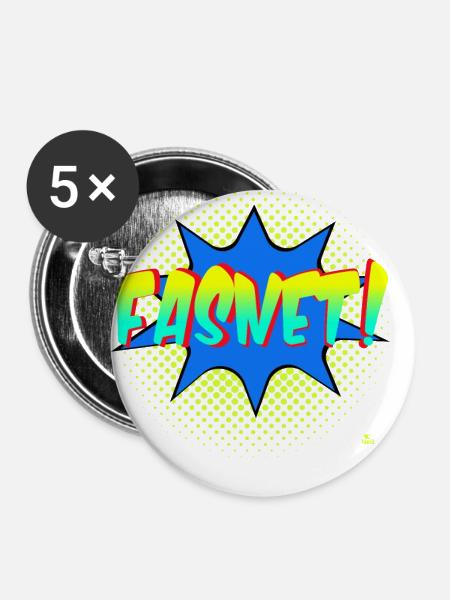 Fasnet! Comic Splash - Buttons klein 25 mm (5er Pack) - Weiß