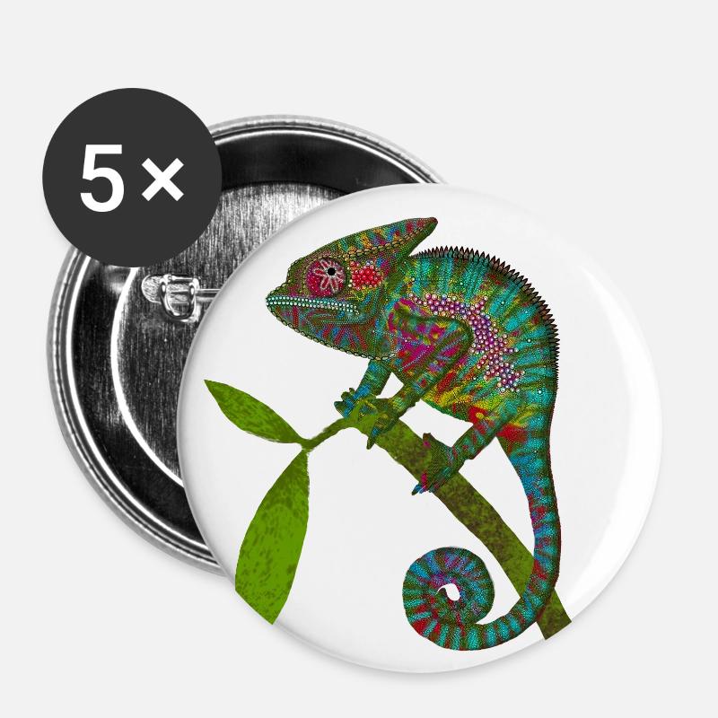 Chameleon - Buttons small 1''/25 mm (5-pack) - white