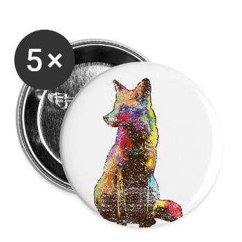Fuchs - Buttons klein 25 mm (5er Pack) - Weiß - Vorne