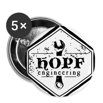 HOPF eng. - Logo groß - Buttons klein 25 mm (5er Pack) - Weiß - Vorne