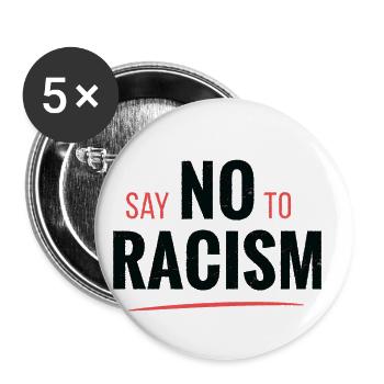 No racism - Buttons small 1''/25 mm (5-pack) - white - Front