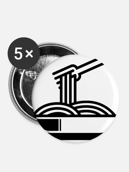 Spaghetti symbol - Buttons klein 25 mm (5er Pack) - Weiß