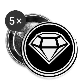 Diamant Icon Silhouette - Buttons klein 25 mm (5er Pack) - Weiß - Vorne