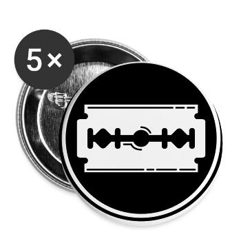 Razor Blade Icon Icon - Buttons small 1''/25 mm (5-pack) - white - Front