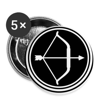 Bow and arrow - Buttons small 1''/25 mm (5-pack) - white - Front