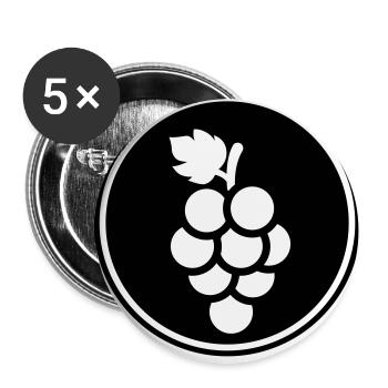 grapes - Buttons small 1''/25 mm (5-pack) - white - Front