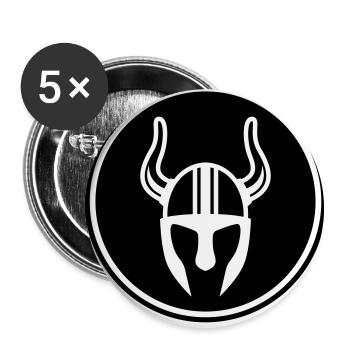 Viking Helmet - Buttons small 1''/25 mm (5-pack) - white - Front