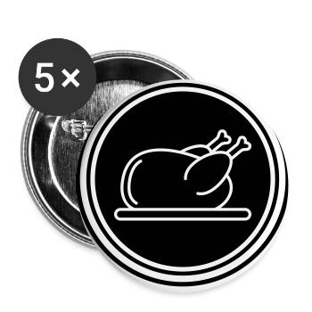 Chicken icon symbol - Buttons small 1''/25 mm (5-pack) - white - Front