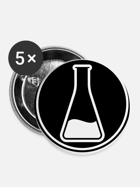Reagenzglas Icon - Buttons klein 25 mm (5er Pack) - Weiß