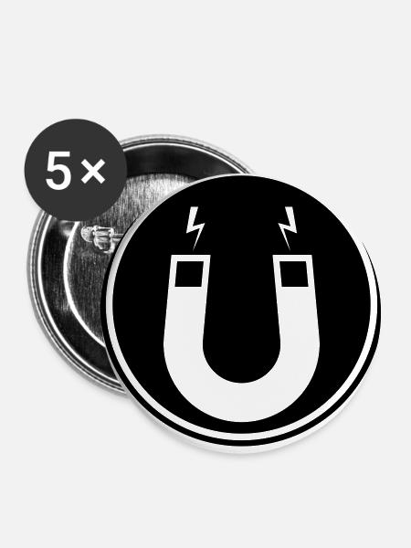 Hufeisen magnet - Buttons klein 25 mm (5er Pack) - Weiß