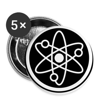 Atom icon - Buttons small 1''/25 mm (5-pack) - white - Front