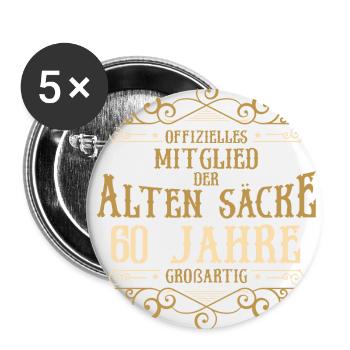 Mitglied Alte Säcke 60 Jahre großartig - Buttons klein 25 mm (5er Pack) - Weiß - Vorne