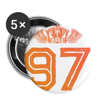 97 Number crown - Buttons small 1''/25 mm (5-pack) - white - Front