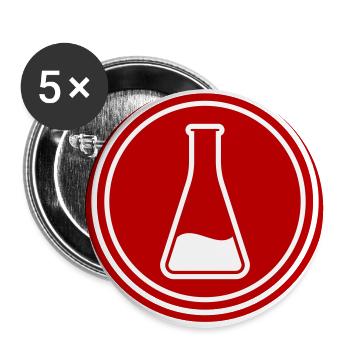 Icône de tube à essai - Lot de 5 petits badges (25 mm) - blanc - Devant