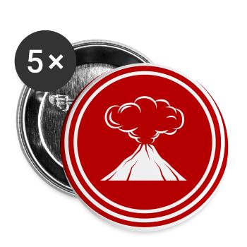 Vulkan icon symbol - Buttons klein 25 mm (5er Pack) - Weiß - Vorne