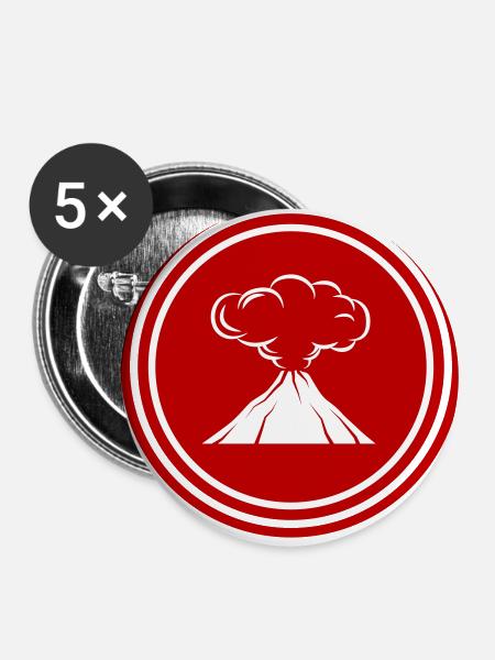 Vulkan icon symbol - Buttons klein 25 mm (5er Pack) - Weiß