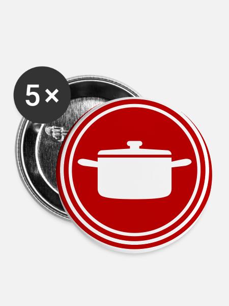 kochtopf Icon - Buttons klein 25 mm (5er Pack) - Weiß