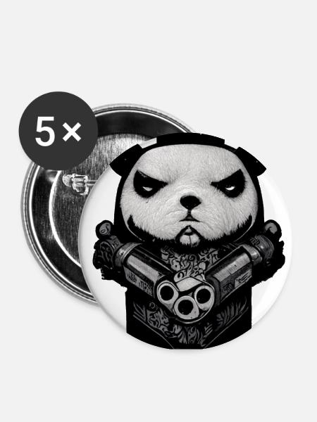 Power Panda - Buttons klein 25 mm (5er Pack) - Weiß
