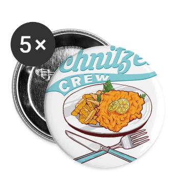 Schnitzel Crew - Buttons klein 25 mm (5er Pack) - Weiß - Vorne
