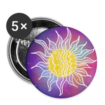 Indigo Sun - Buttons klein 25 mm (5er Pack) - Weiß - Vorne