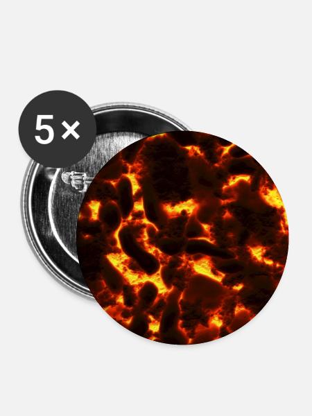 Feurige Materie (Lava) - Buttons klein 25 mm (5er Pack) - Weiß