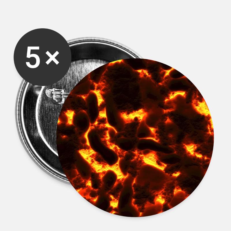 Fiery matter (lava) - Buttons small 1''/25 mm (5-pack) - white