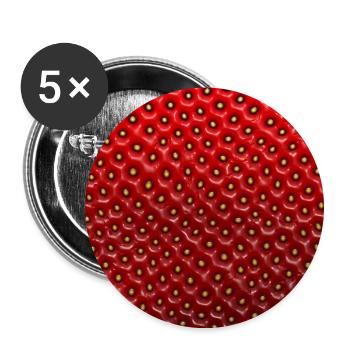 Erdbeere (Haut, Textur) - Buttons klein 25 mm (5er Pack) - Weiß - Vorne