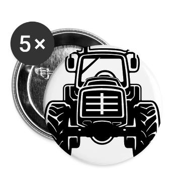 Traktor Bauer Farmer Symbol - Buttons klein 25 mm (5er Pack) - Weiß - Vorne