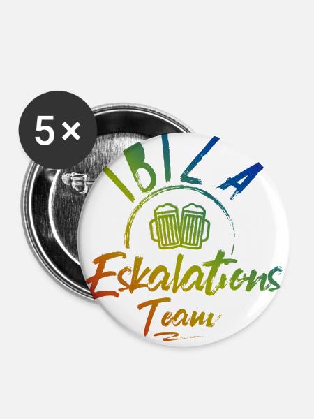 Ibiza Eskalation - Buttons klein 25 mm (5er Pack) - Weiß