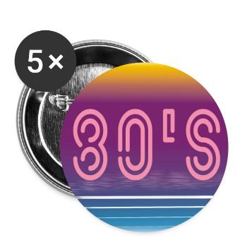 Les années 80 - Lot de 5 petits badges (25 mm) - blanc - Devant