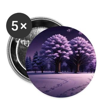 purple winter landscape - Buttons klein 25 mm (5er Pack) - Weiß - Vorne