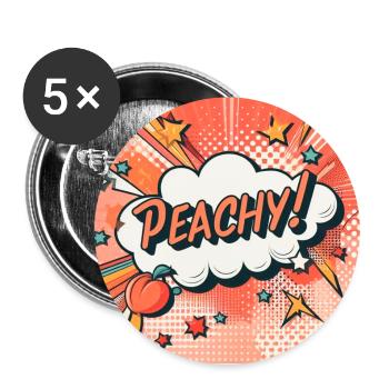 Peachy Peach - Buttons small 1''/25 mm (5-pack) - white - Front