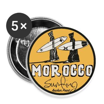 Marokko Surfen - Buttons klein 25 mm (5er Pack) - Weiß - Vorne