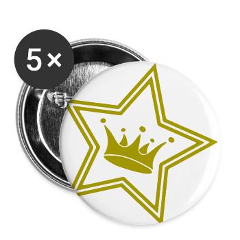 crown gold stars - Buttons small 1''/25 mm (5-pack) - white - Front