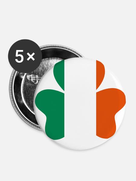 Shamrock - Buttons klein 25 mm (5er Pack) - Weiß