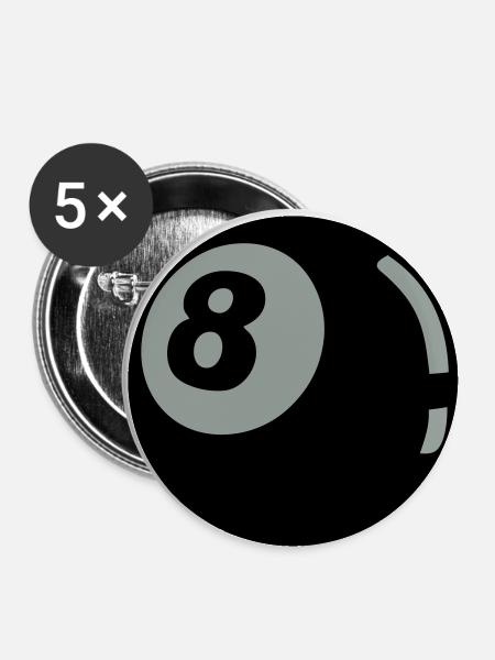 8 Ball - Buttons klein 25 mm (5er Pack) - Weiß