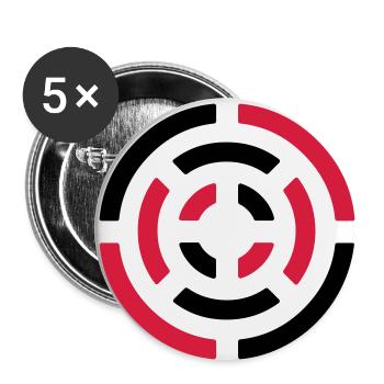 cercle signe - Lot de 5 petits badges (25 mm) - blanc - Devant