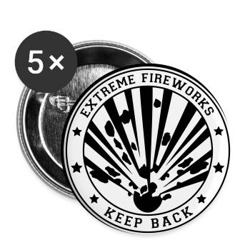 Extreme Fireworks Feuerwerk Explosiv - Buttons klein 25 mm (5er Pack) - Weiß - Vorne
